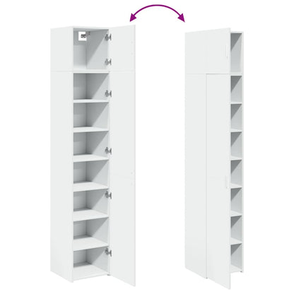 vidaXL Slim Storage Cabinet White 40x42.5x225 cm Engineered Wood