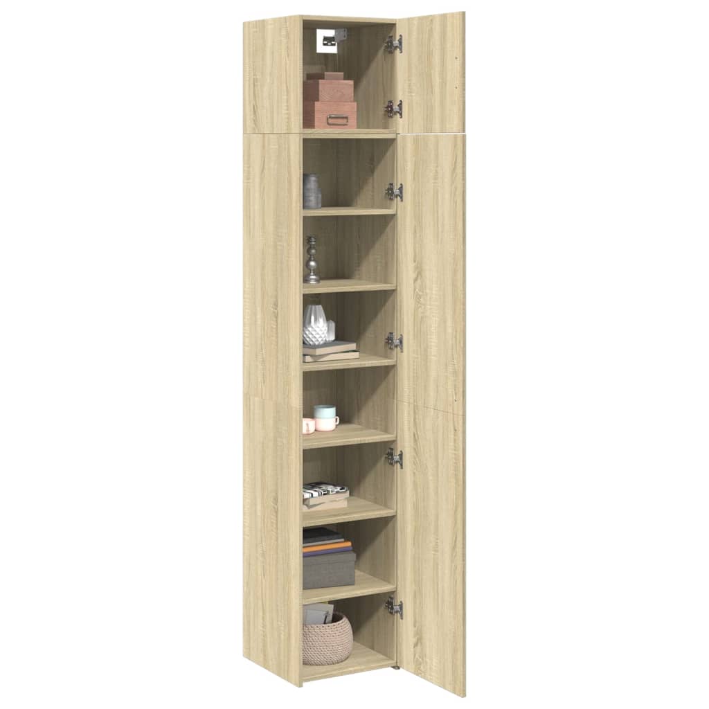 vidaXL Slim Storage Cabinet Sonoma Oak 40x42.5x225 cm Engineered Wood