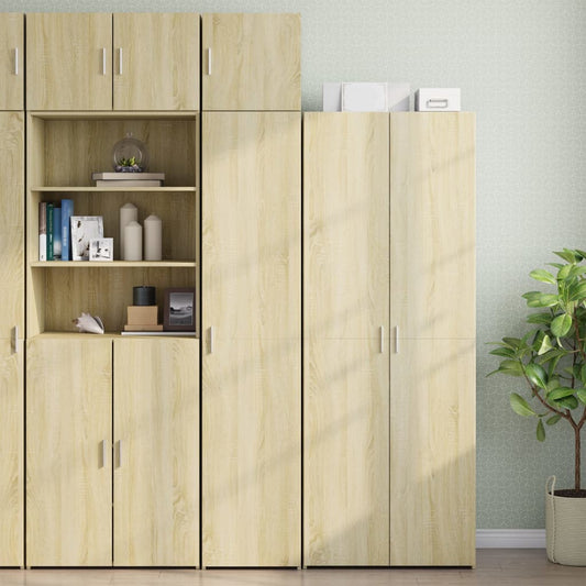 vidaXL Slim Storage Cabinet Sonoma Oak 40x42.5x225 cm Engineered Wood