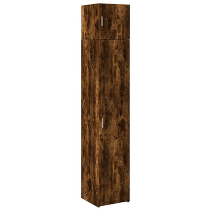 vidaXL Slim Storage Cabinet Smoked Oak 40x42.5x225 cm Engineered Wood