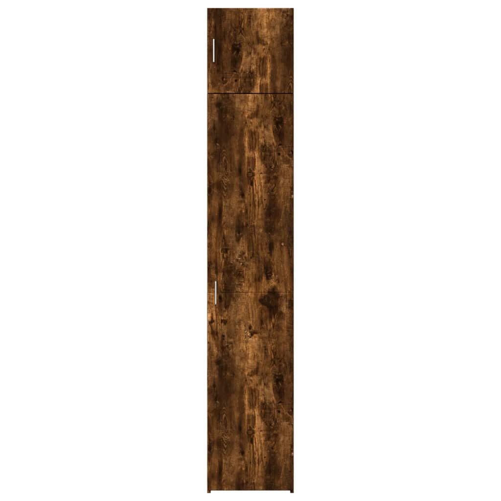 vidaXL Slim Storage Cabinet Smoked Oak 40x42.5x225 cm Engineered Wood