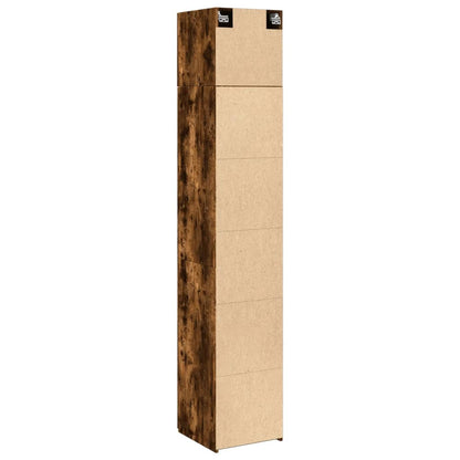 vidaXL Slim Storage Cabinet Smoked Oak 40x42.5x225 cm Engineered Wood