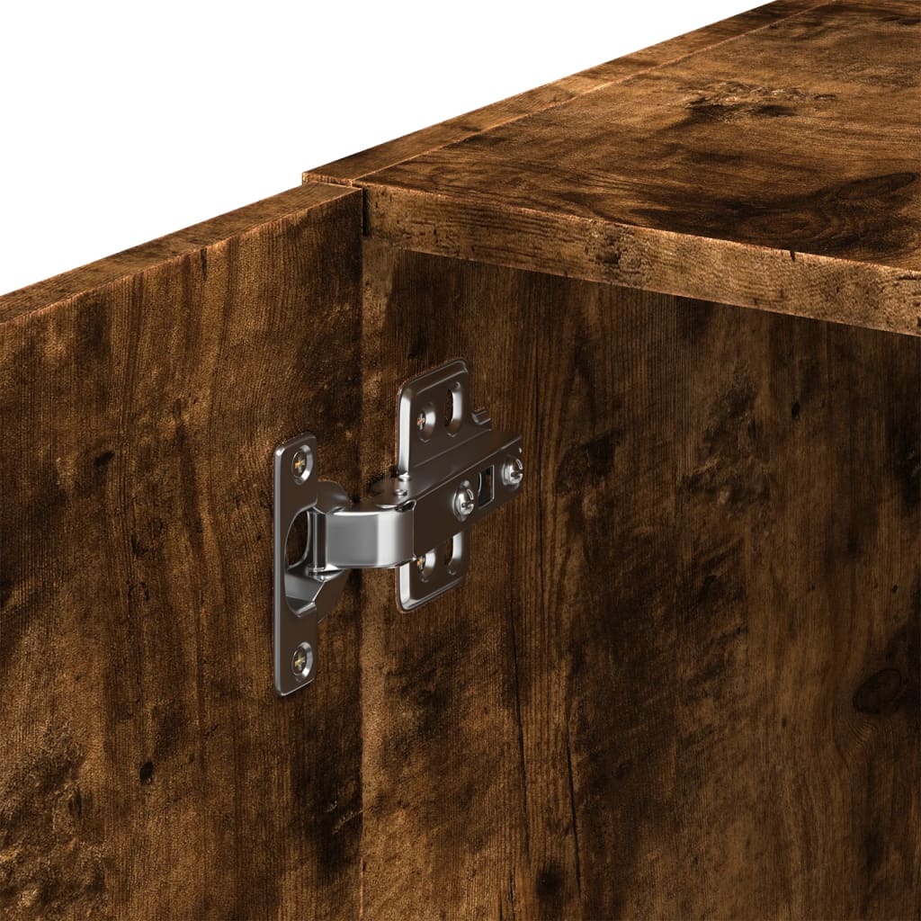 vidaXL Slim Storage Cabinet Smoked Oak 40x42.5x225 cm Engineered Wood