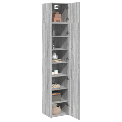 vidaXL Slim Storage Cabinet Grey Sonoma 40x42,5x225 cm Engineered Wood