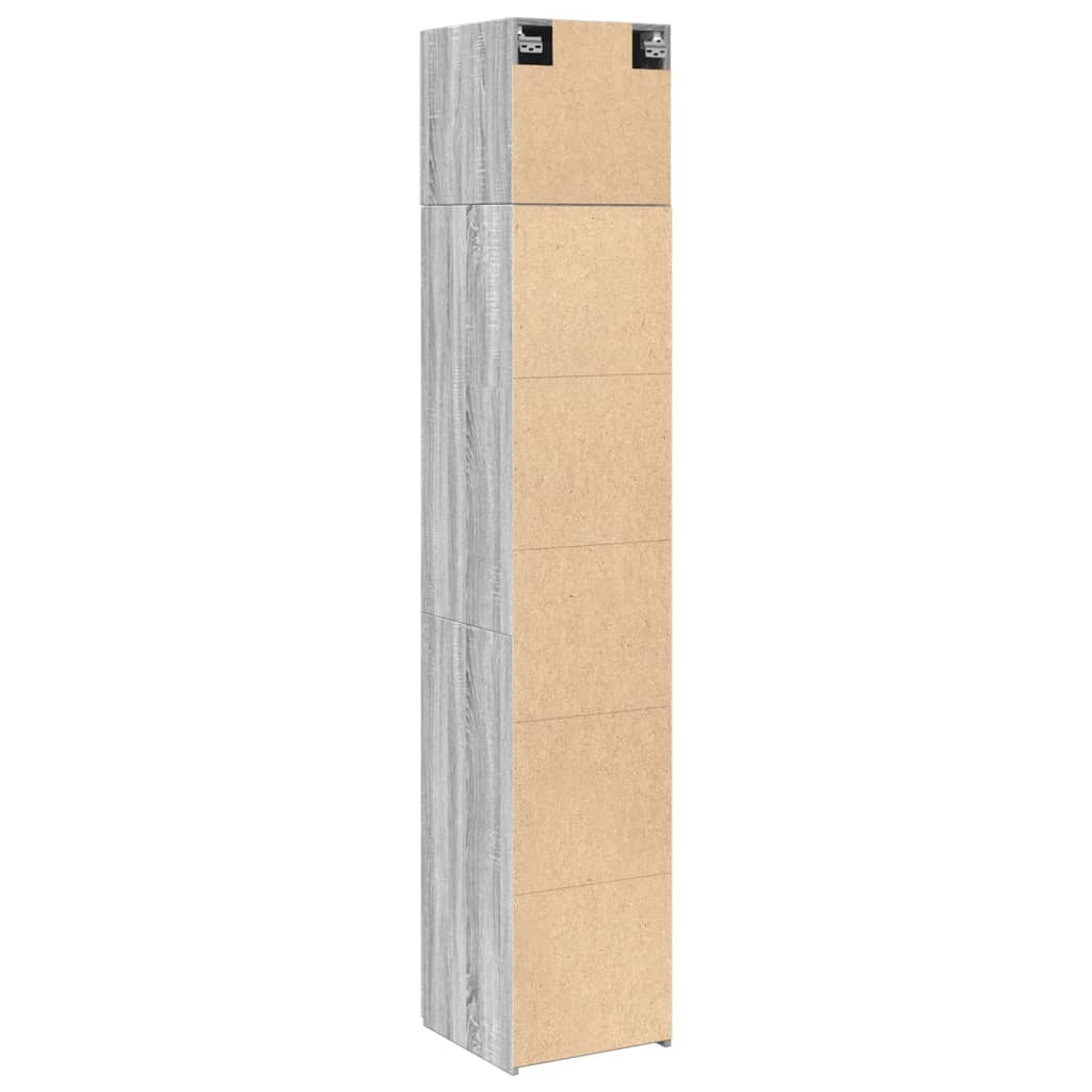 vidaXL Slim Storage Cabinet Grey Sonoma 40x42,5x225 cm Engineered Wood