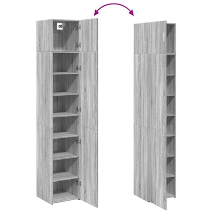 vidaXL Slim Storage Cabinet Grey Sonoma 40x42,5x225 cm Engineered Wood