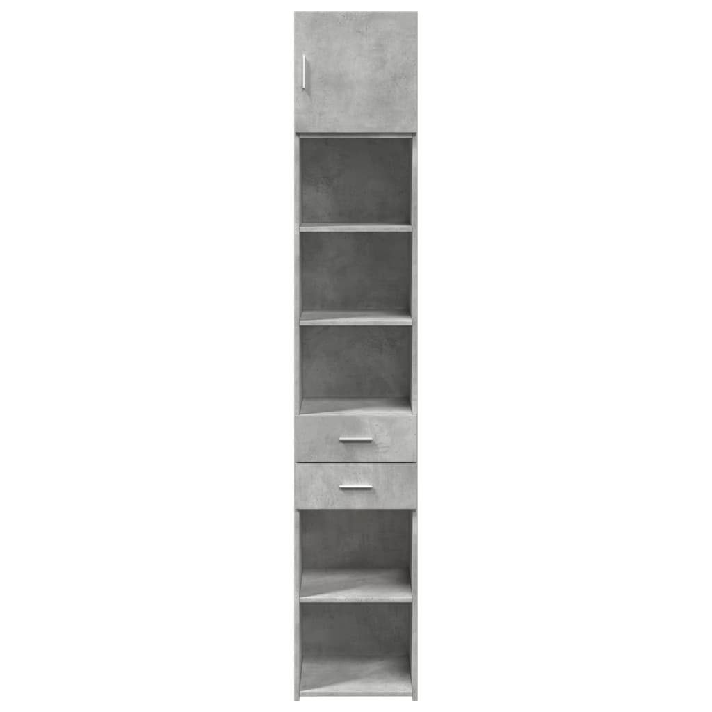 vidaXL Slim Storage Cabinet Concrete Grey 40x42.5x225 cm Engineered Wood