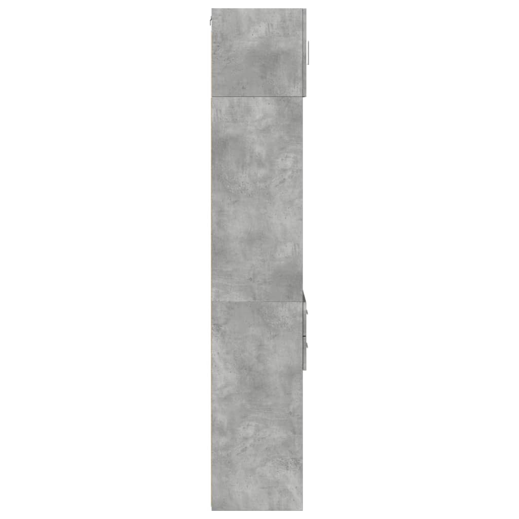 vidaXL Slim Storage Cabinet Concrete Grey 40x42.5x225 cm Engineered Wood