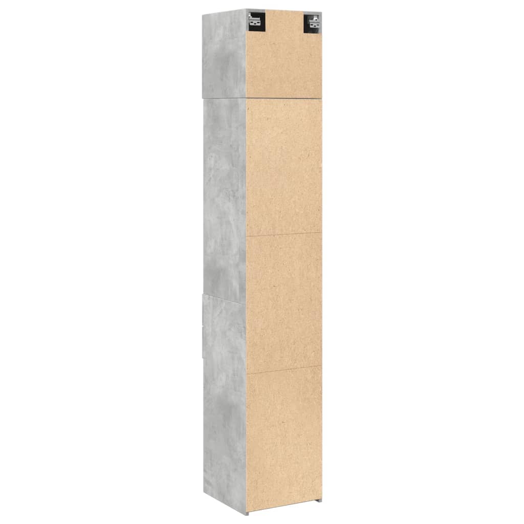 vidaXL Slim Storage Cabinet Concrete Grey 40x42.5x225 cm Engineered Wood
