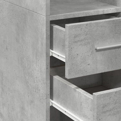 vidaXL Slim Storage Cabinet Concrete Grey 40x42.5x225 cm Engineered Wood