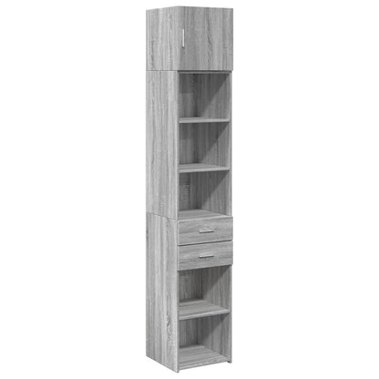 vidaXL Slim Storage Cabinet Grey Sonoma 40x42,5x225 cm Engineered Wood