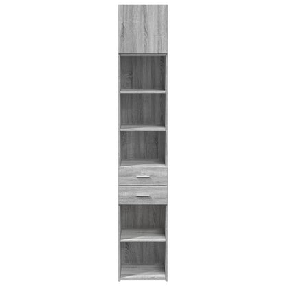 vidaXL Slim Storage Cabinet Grey Sonoma 40x42,5x225 cm Engineered Wood