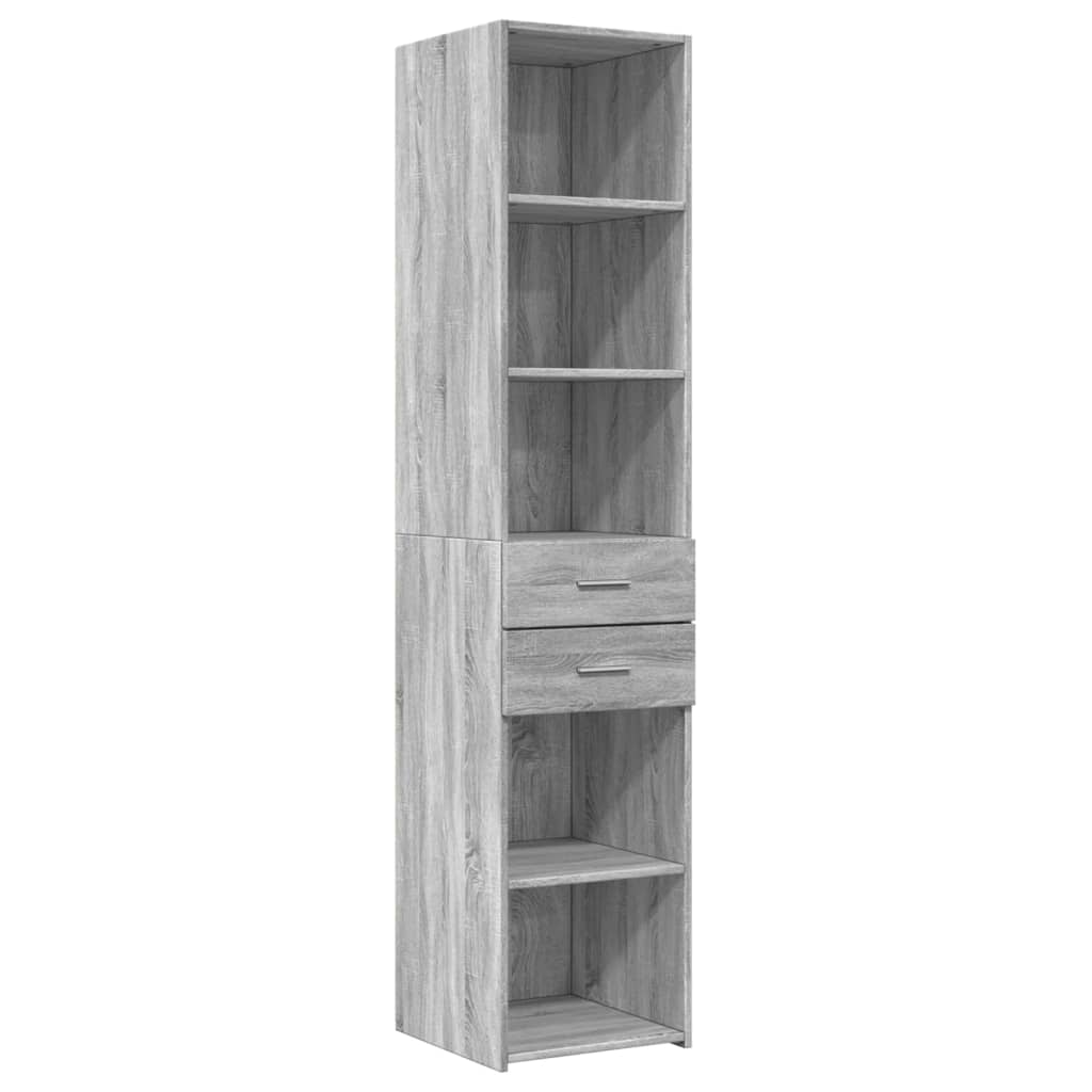 vidaXL Slim Storage Cabinet Grey Sonoma 40x42,5x225 cm Engineered Wood