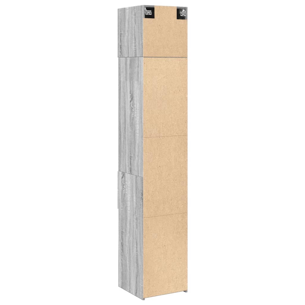 vidaXL Slim Storage Cabinet Grey Sonoma 40x42,5x225 cm Engineered Wood