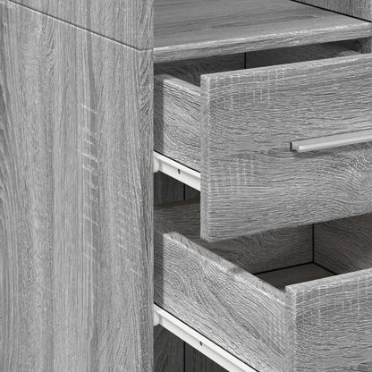 vidaXL Slim Storage Cabinet Grey Sonoma 40x42,5x225 cm Engineered Wood