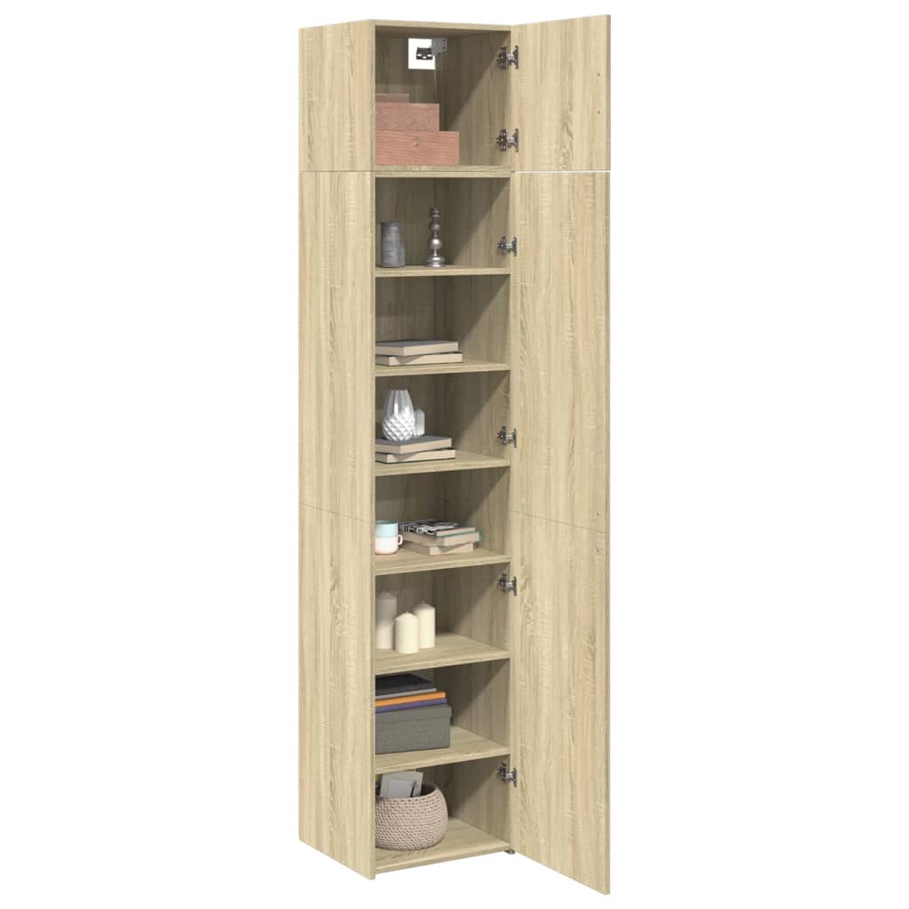 vidaXL Slim Storage Cabinet Sonoma Oak 45x42.5x225 cm Engineered Wood