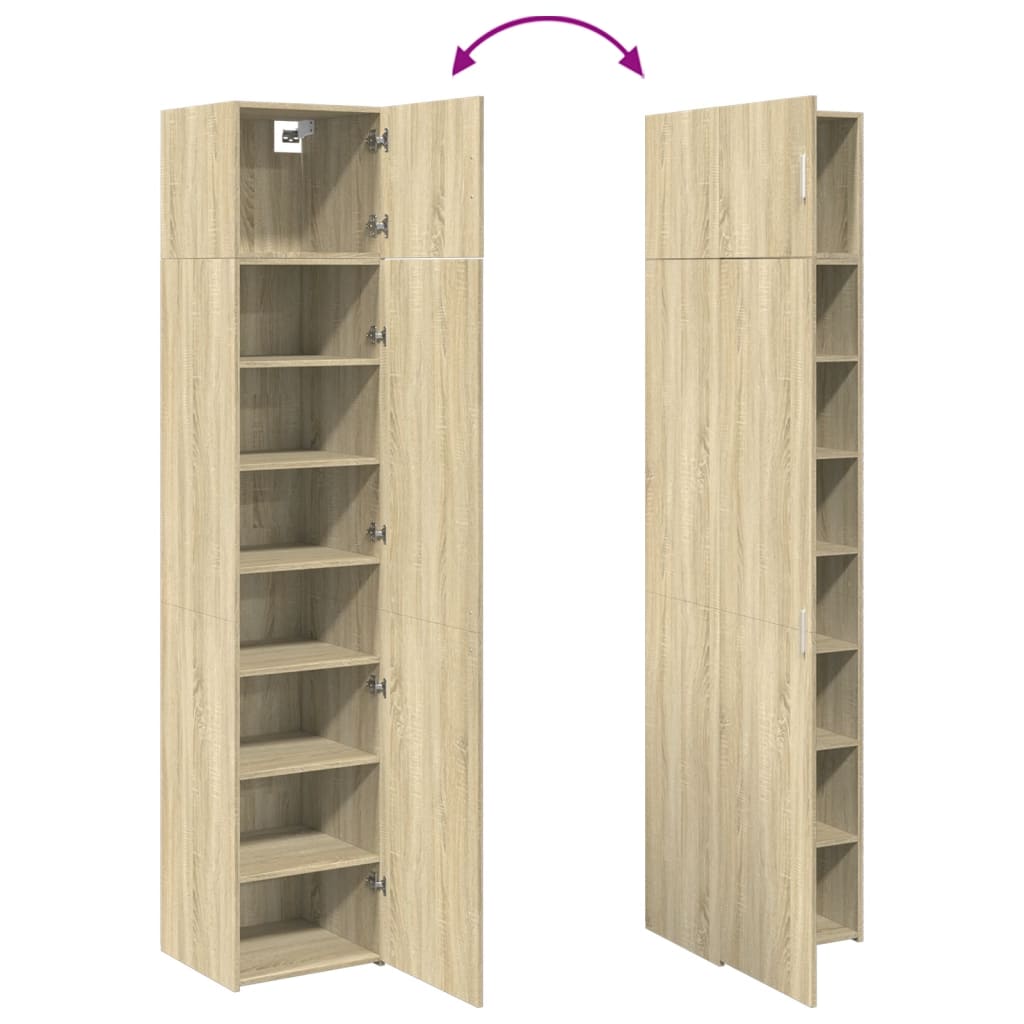 vidaXL Slim Storage Cabinet Sonoma Oak 45x42.5x225 cm Engineered Wood