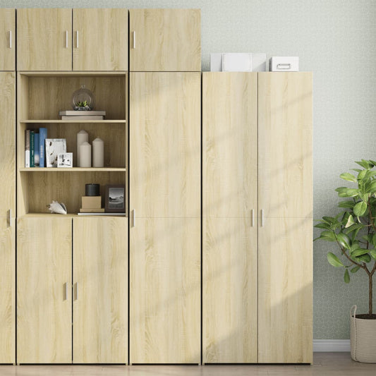 vidaXL Slim Storage Cabinet Sonoma Oak 45x42.5x225 cm Engineered Wood