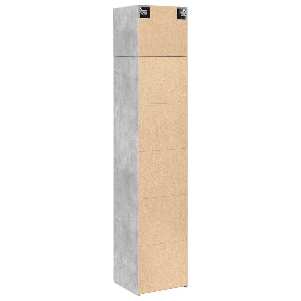 vidaXL Slim Storage Cabinet Concrete Grey 45x42.5x225 cm Engineered Wood