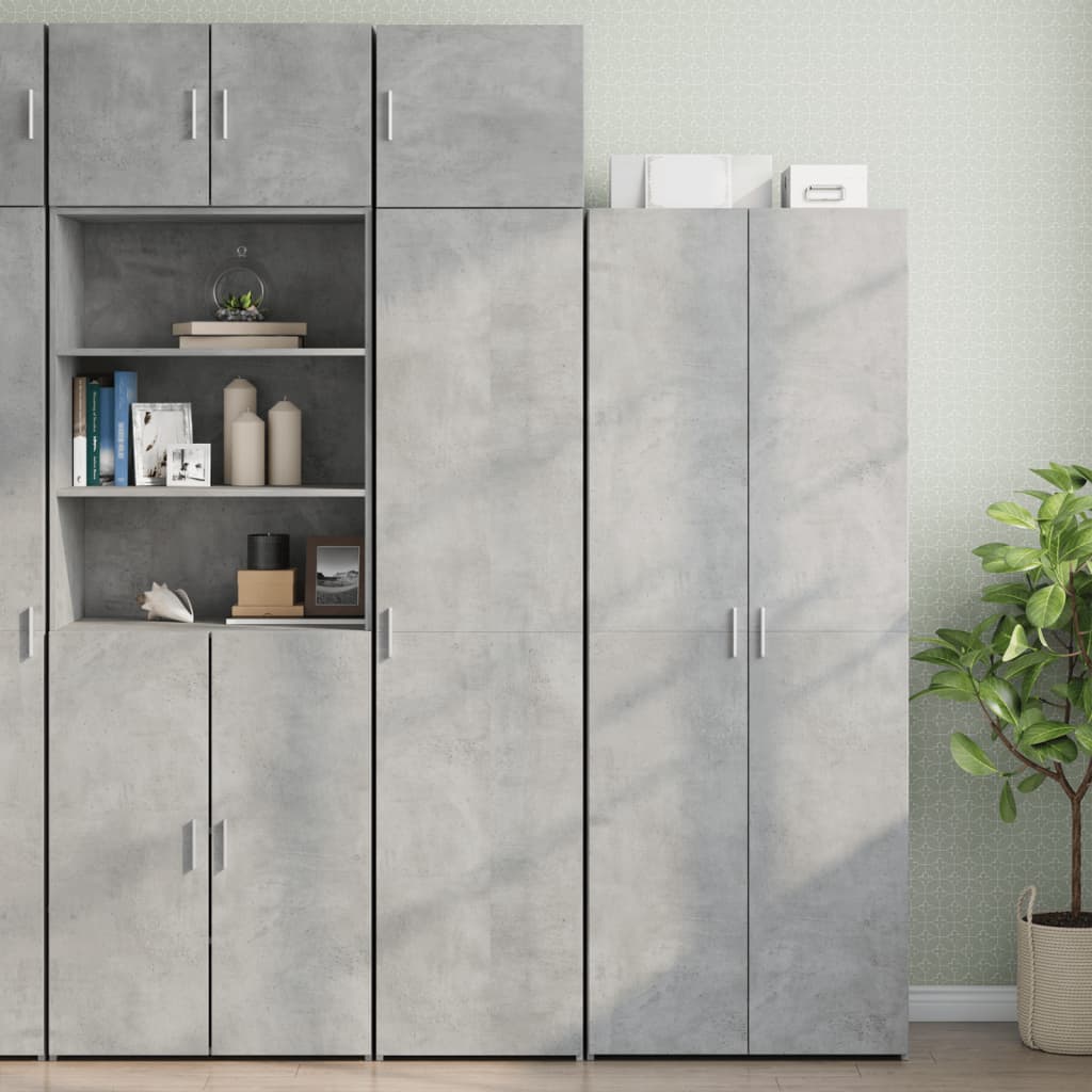 vidaXL Slim Storage Cabinet Concrete Grey 45x42.5x225 cm Engineered Wood