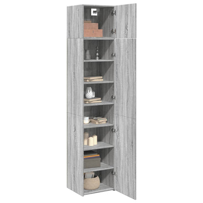 vidaXL Slim Storage Cabinet Grey Sonoma 45x42,5x225 cm Engineered Wood