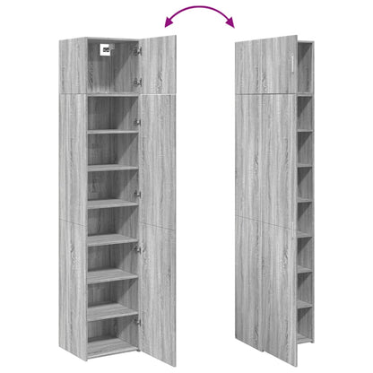 vidaXL Slim Storage Cabinet Grey Sonoma 45x42,5x225 cm Engineered Wood