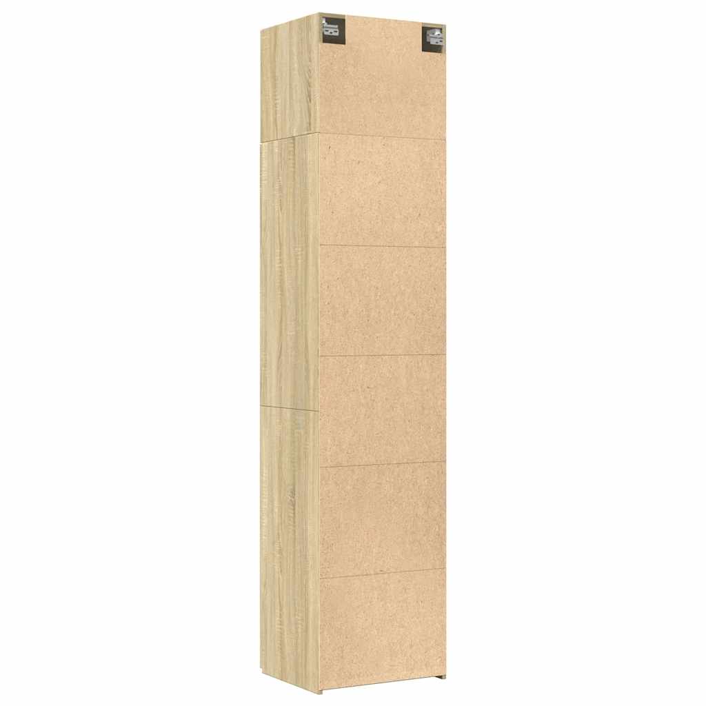 vidaXL Slim Storage Cabinet Sonoma Oak 50x42,5x225 cm Engineered Wood
