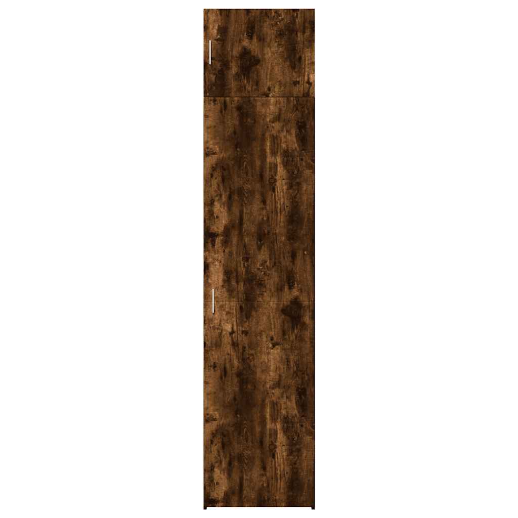 vidaXL Slim Storage Cabinet Smoked Oak 50x42.5x225 cm Engineered Wood