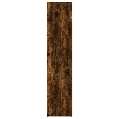 vidaXL Slim Storage Cabinet Smoked Oak 50x42.5x225 cm Engineered Wood