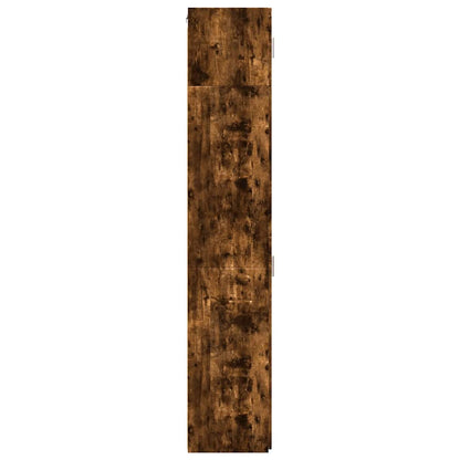 vidaXL Slim Storage Cabinet Smoked Oak 50x42.5x225 cm Engineered Wood
