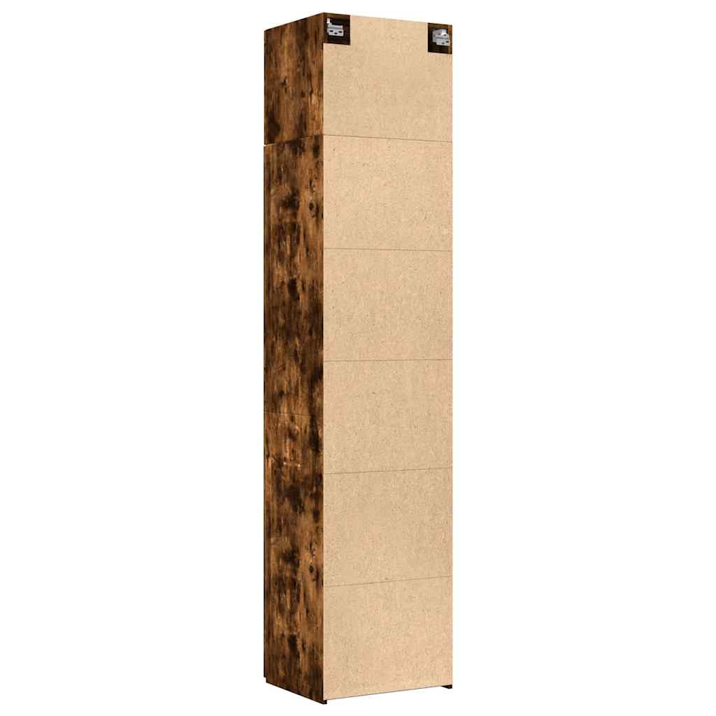 vidaXL Slim Storage Cabinet Smoked Oak 50x42.5x225 cm Engineered Wood