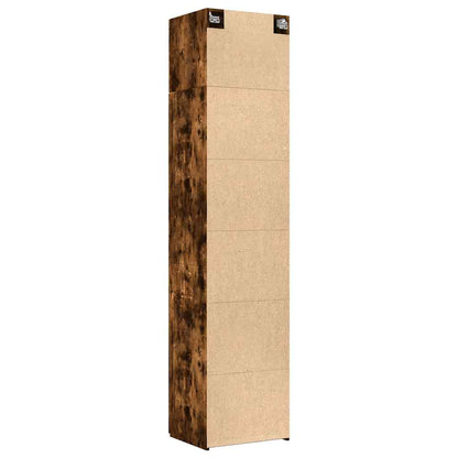 vidaXL Slim Storage Cabinet Smoked Oak 50x42.5x225 cm Engineered Wood