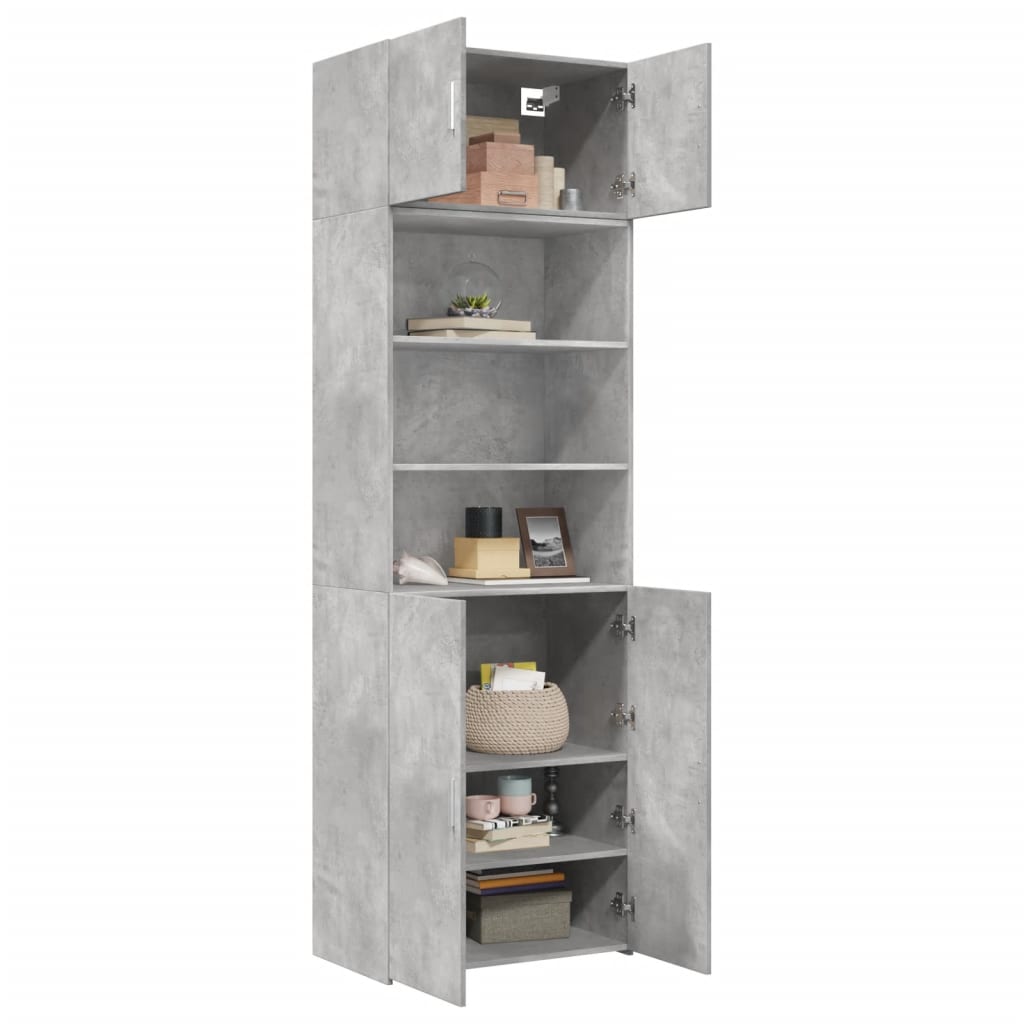 vidaXL Storage Cabinet Concrete Grey 70x42,5x225 cm Engineered Wood