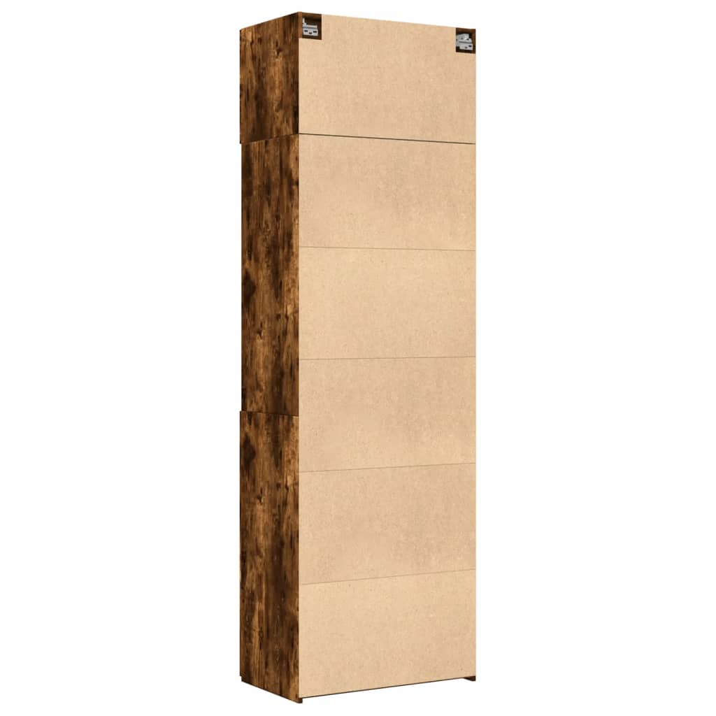 vidaXL Storage Cabinet Smoked Oak 70x42.5x225 cm Engineered Wood