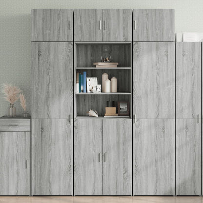 vidaXL Storage Cabinet Grey Sonoma 70x42,5x225 cm Engineered Wood
