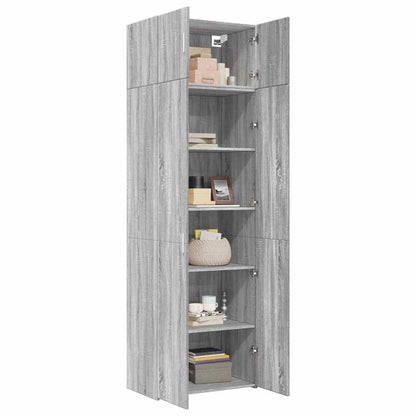 vidaXL Storage Cabinet Grey Sonoma 70x42,5x225 cm Engineered Wood
