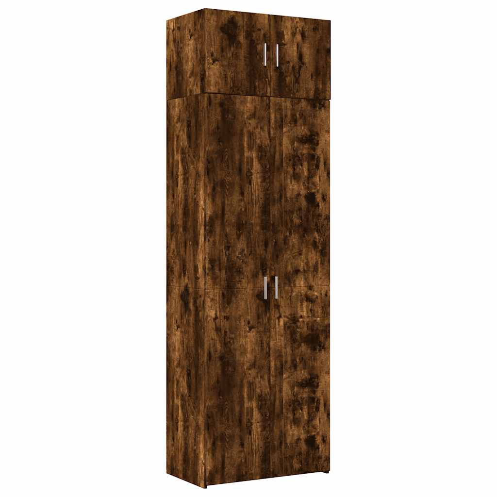 vidaXL Storage Cabinet Smoked Oak 70x42,5x225 cm Engineered Wood
