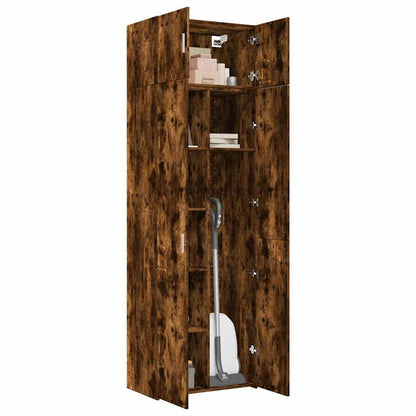 vidaXL Storage Cabinet Smoked Oak 70x42,5x225 cm Engineered Wood