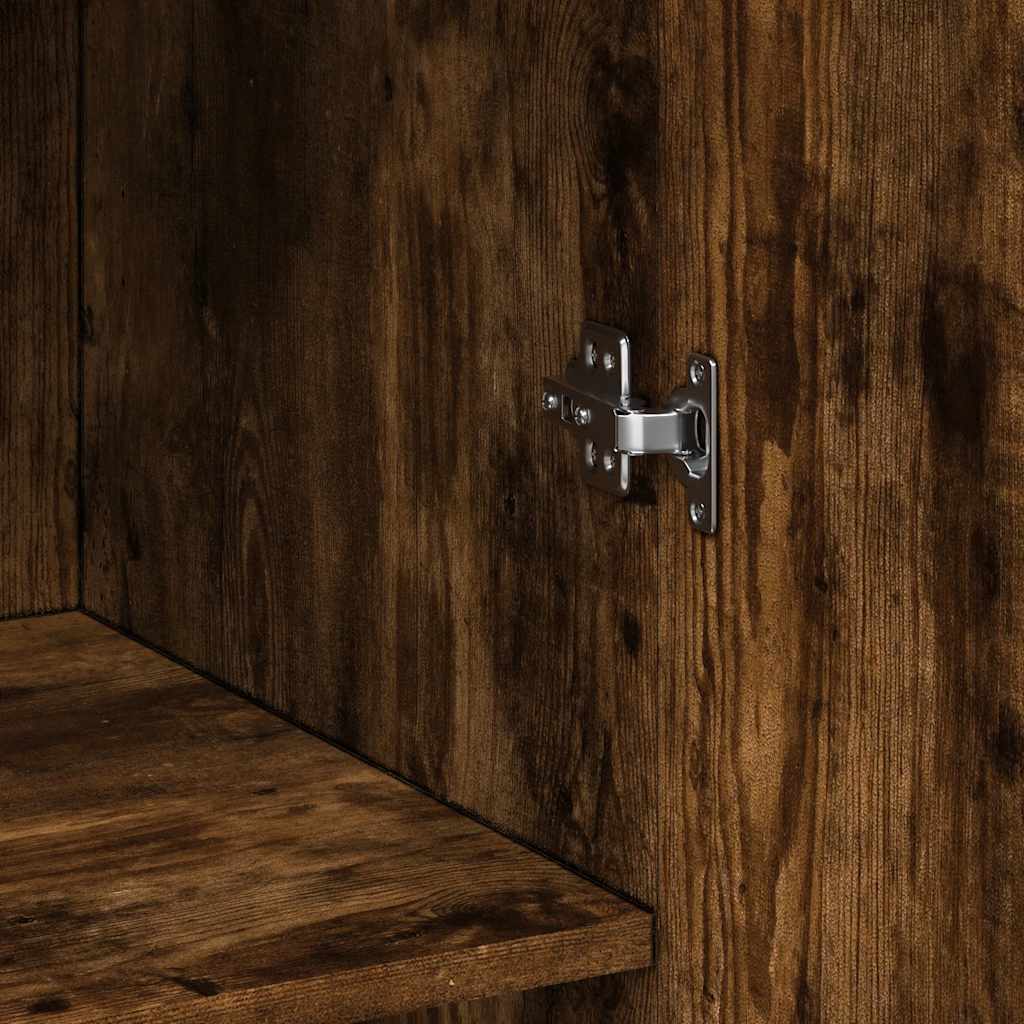 vidaXL Storage Cabinet Smoked Oak 70x42,5x225 cm Engineered Wood