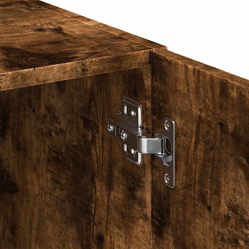 vidaXL Storage Cabinet Smoked Oak 70x42,5x225 cm Engineered Wood