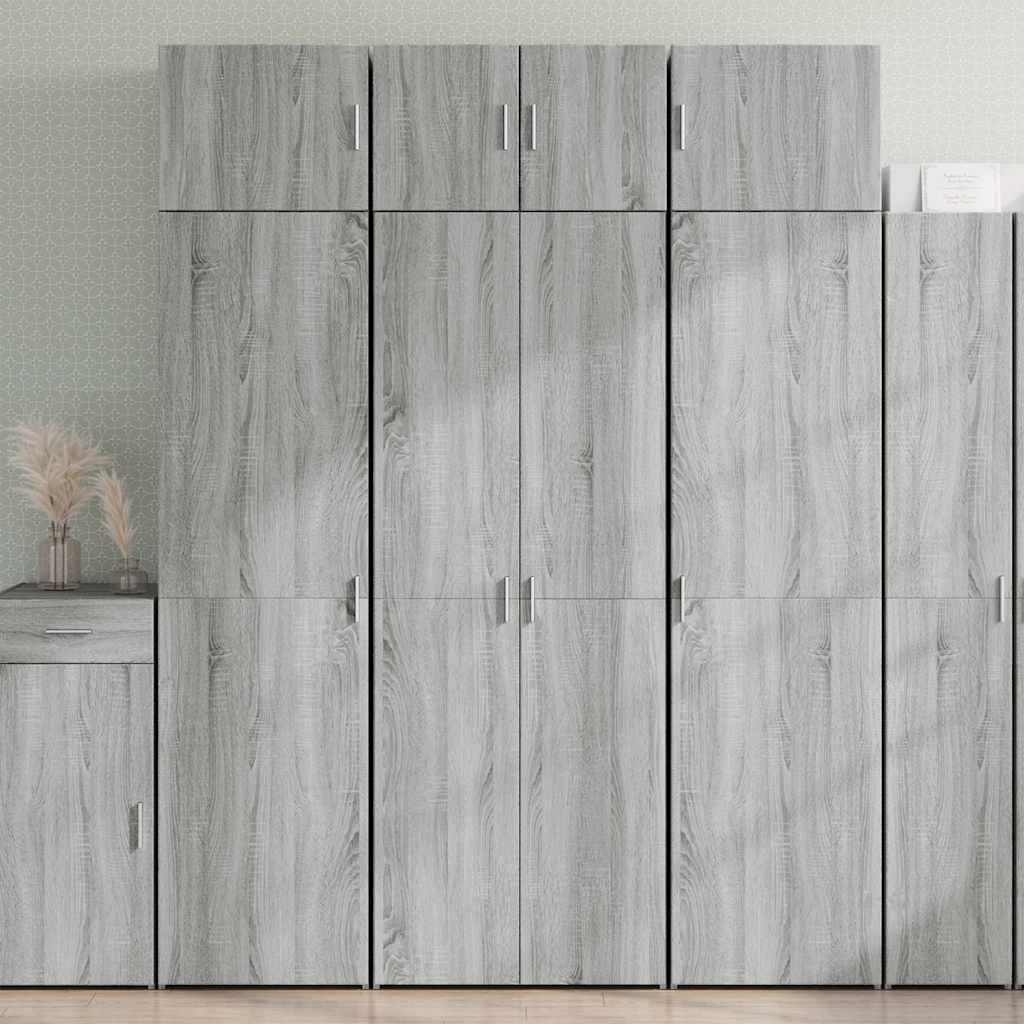 vidaXL Storage Cabinet Grey Sonoma 70x42,5x225 cm Engineered Wood