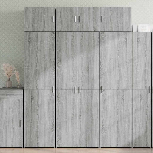 vidaXL Storage Cabinet Grey Sonoma 70x42,5x225 cm Engineered Wood