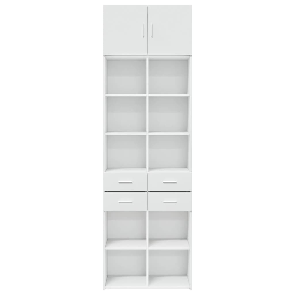 vidaXL Storage Cabinet White 70x42.5x225 cm Engineered Wood