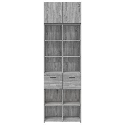 vidaXL Storage Cabinet Grey Sonoma 70x42.5x225 cm Engineered Wood