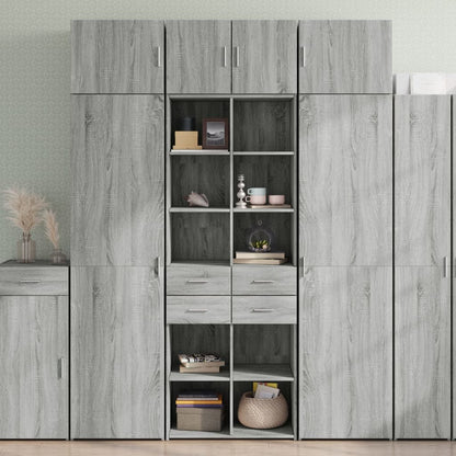 vidaXL Storage Cabinet Grey Sonoma 70x42,5x225 cm Engineered Wood