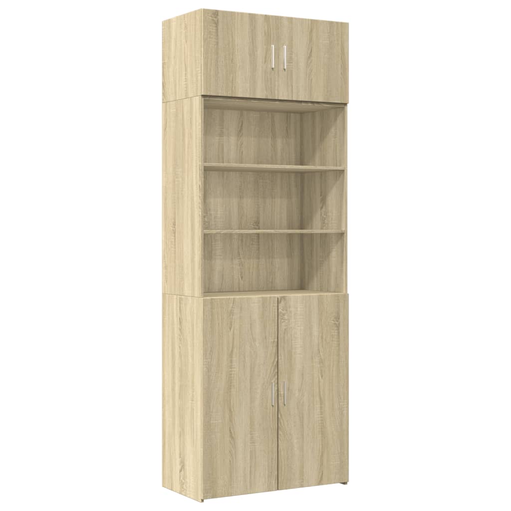 vidaXL Storage Cabinet Sonoma Oak 80x42.5x225 cm Engineered Wood