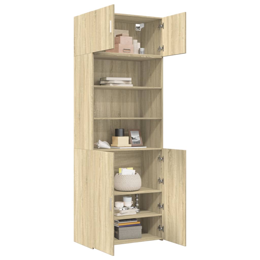 vidaXL Storage Cabinet Sonoma Oak 80x42,5x225 cm Engineered Wood