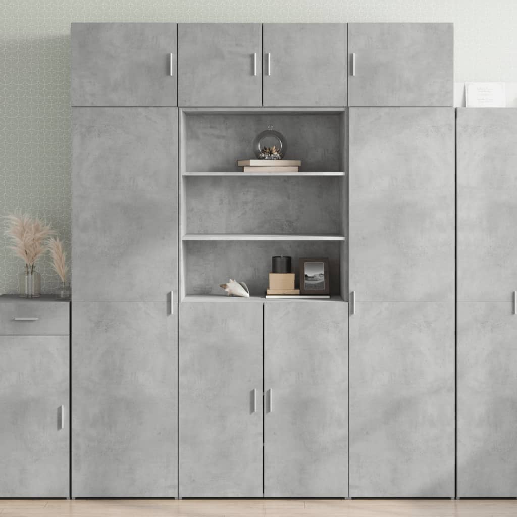 vidaXL Storage Cabinet Concrete Grey 80x42,5x225 cm Engineered Wood