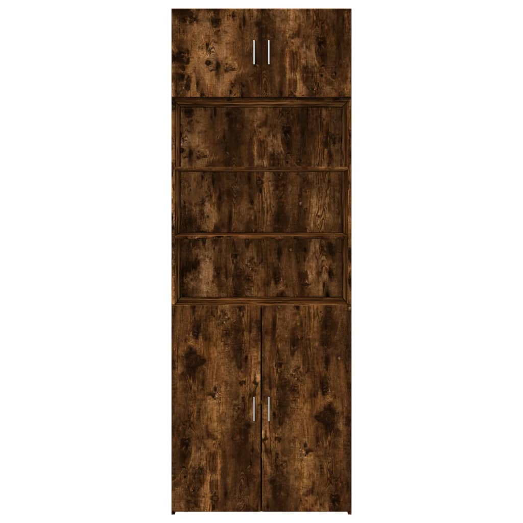 vidaXL Storage Cabinet Smoked Oak 80x42,5x225 cm Engineered Wood