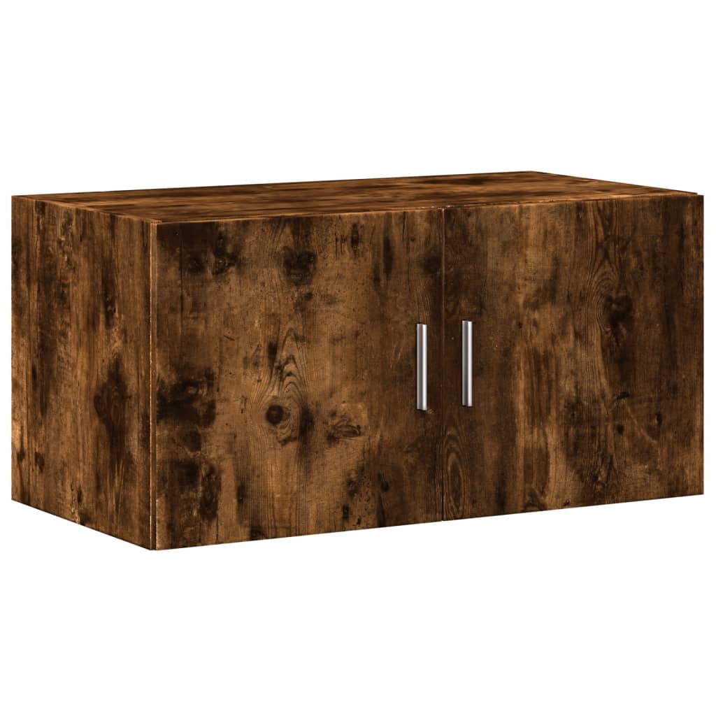 vidaXL Storage Cabinet Smoked Oak 80x42,5x225 cm Engineered Wood